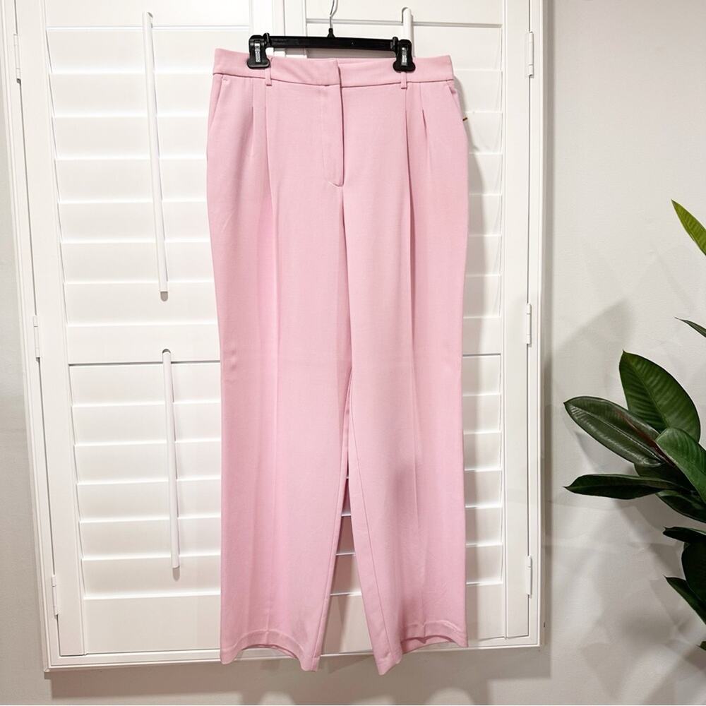 House of Harlow 1960 Pink Straight Leg Pleated Front Dress Pants Trousers Sz 12